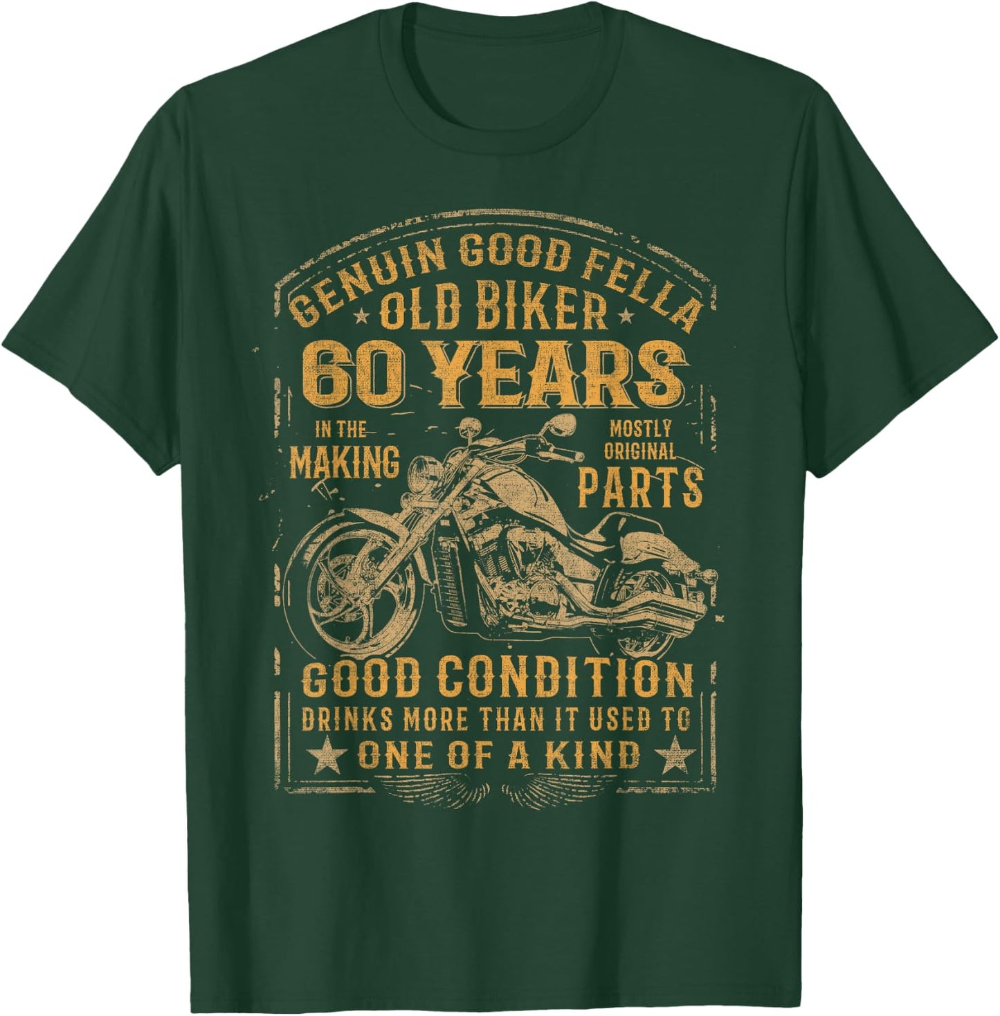 Old Biker 60 Years In The Making 60th Birthday Biker T-Shirt - T-Shirt | Forest