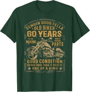 Old Biker 60 Years In The Making 60th Birthday Biker T-Shirt - T-Shirt | Forest