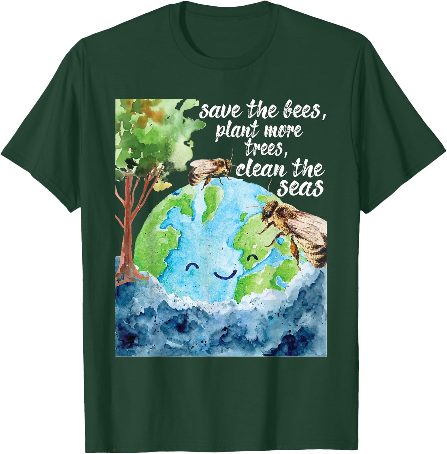 Save The Bees - Environmental Protection Earth Day Climate T-Shirt - T-Shirt | Forest