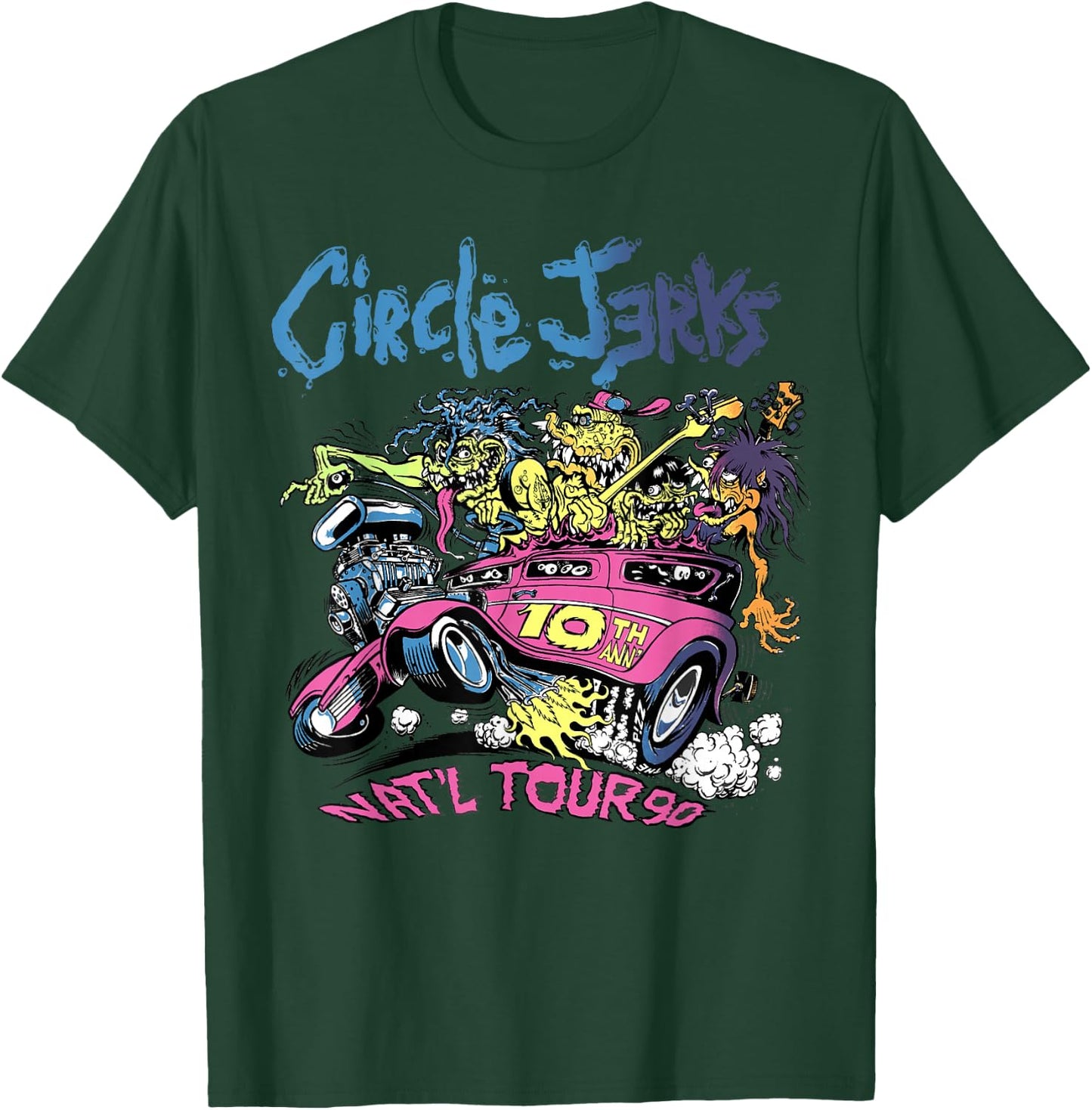 Circle Jerks 91 Tour illustration T-Shirt - T-Shirt | Forest