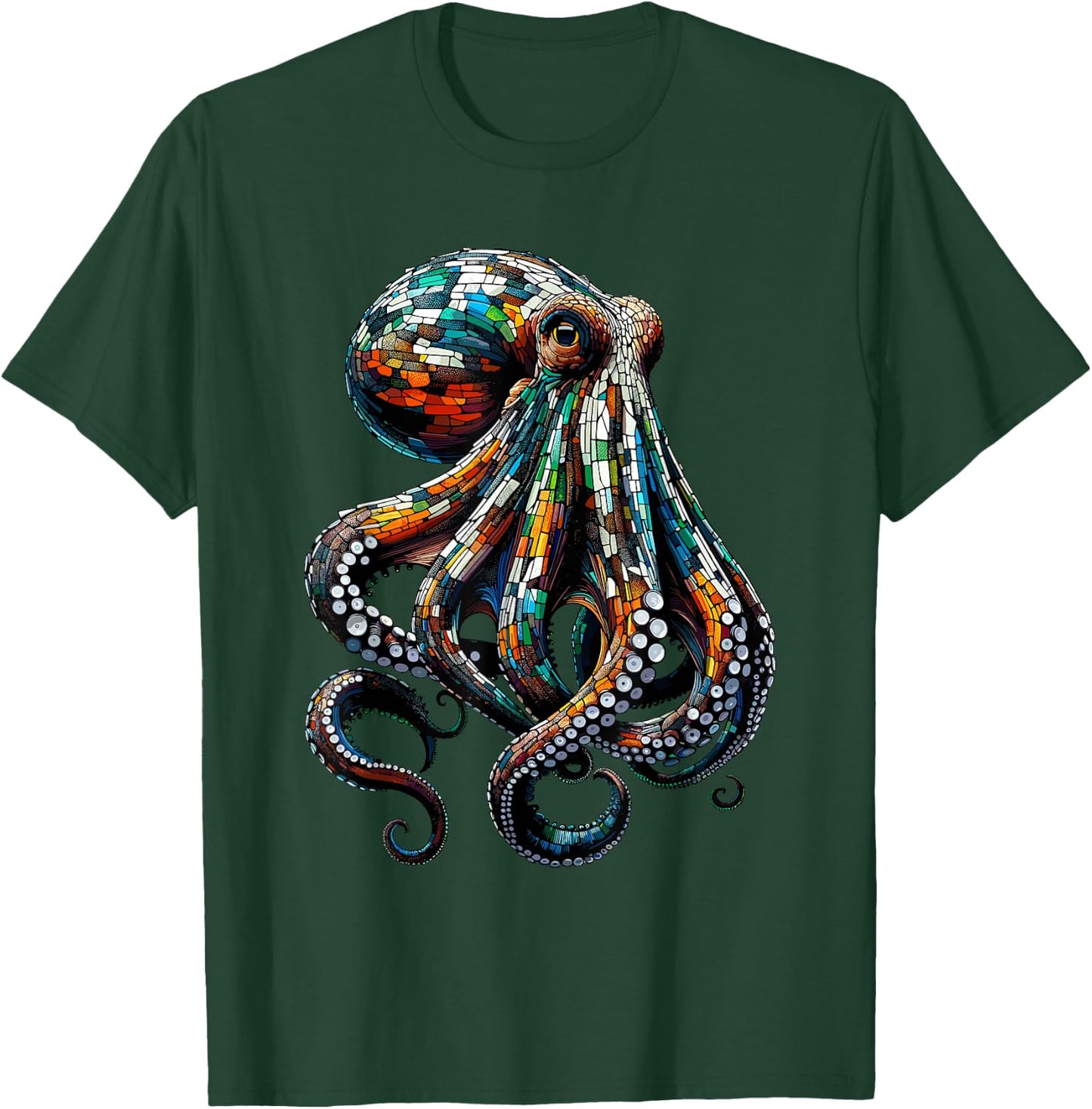 Polygon Art Octopus Lover Octopusses T-Shirt - T-Shirt | Forest