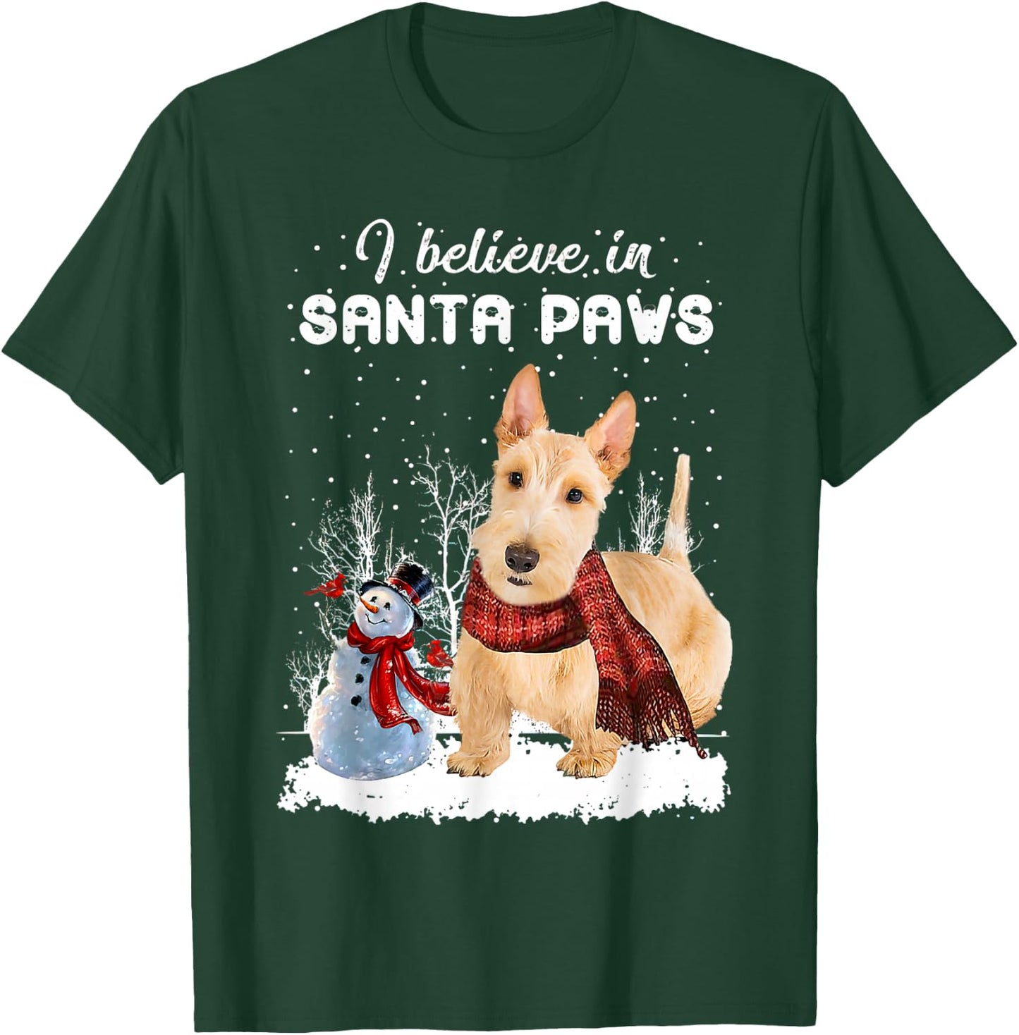 Cute Scottish Terrier Dog Christmas Snowman Christmas Pajama T-Shirt - T-Shirt | Forest