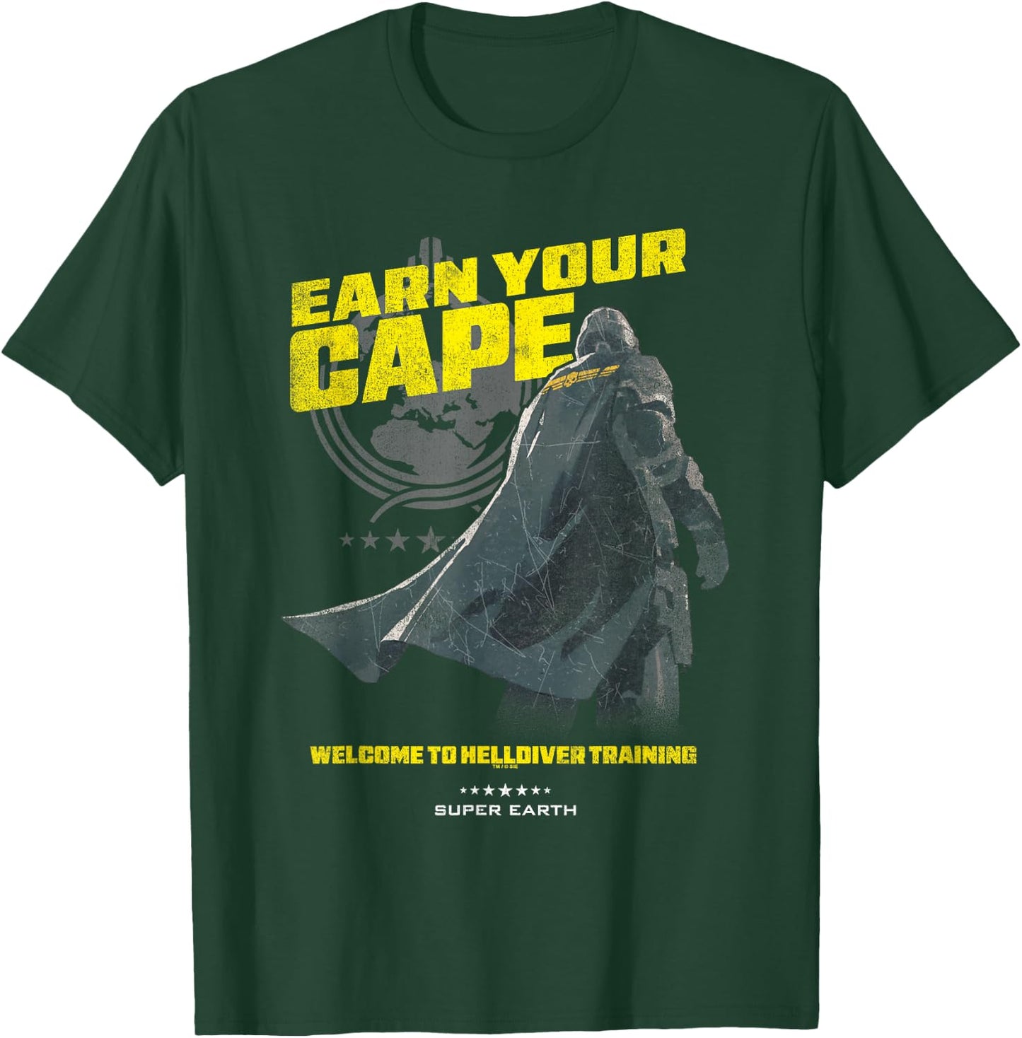 Helldivers 2 Earn Your Cape Super Earth Training Video Game T-Shirt - T-Shirt | Forest