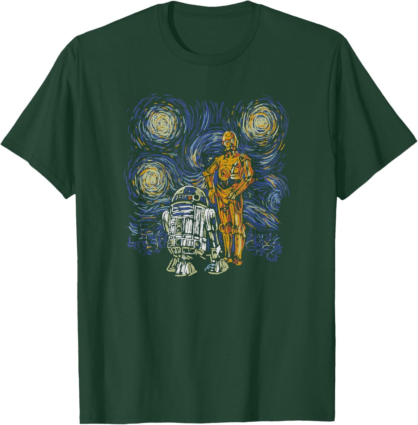 Star Wars Classic Starry Night Vintage R2-D2 & C-3PO T-Shirt - T-Shirt | Forest