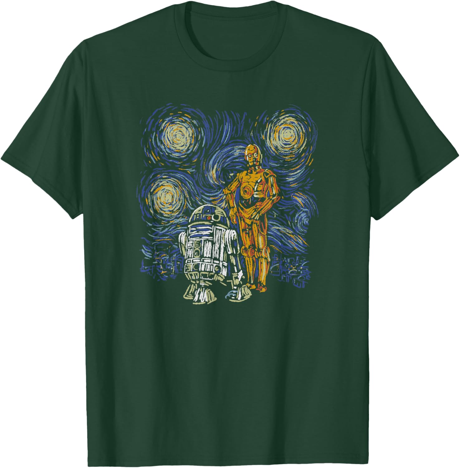 Star Wars Classic Starry Night Vintage R2-D2 & C-3PO T-Shirt - T-Shirt | Forest