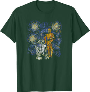 Star Wars Classic Starry Night Vintage R2-D2 & C-3PO T-Shirt - T-Shirt | Forest