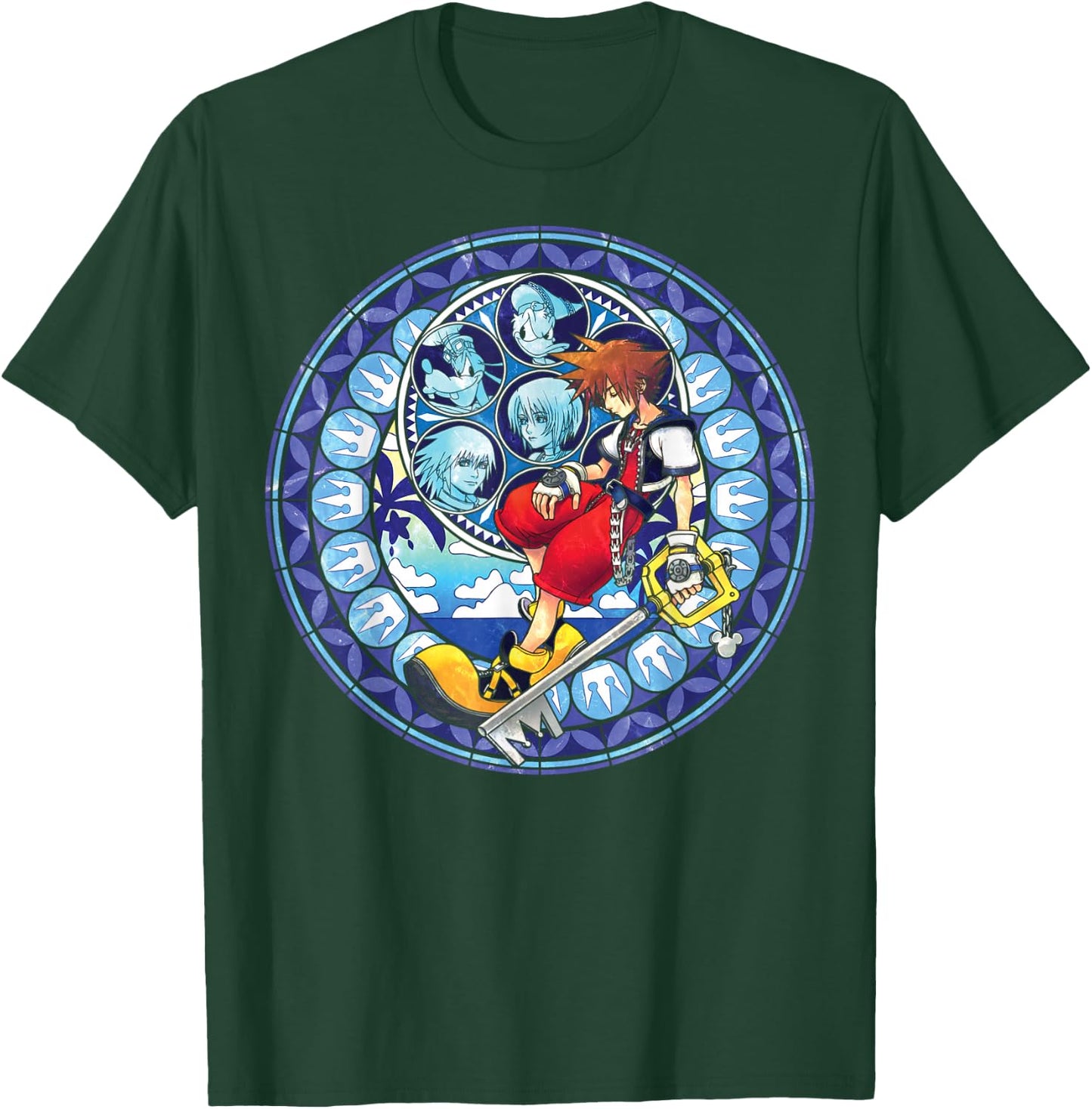 Disney Kingdom Hearts Sora Stained Glass T-Shirt - T-Shirt | Forest
