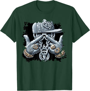 Hip Hop Gangster Bling Rapper , black T-Shirt - T-Shirt | Forest