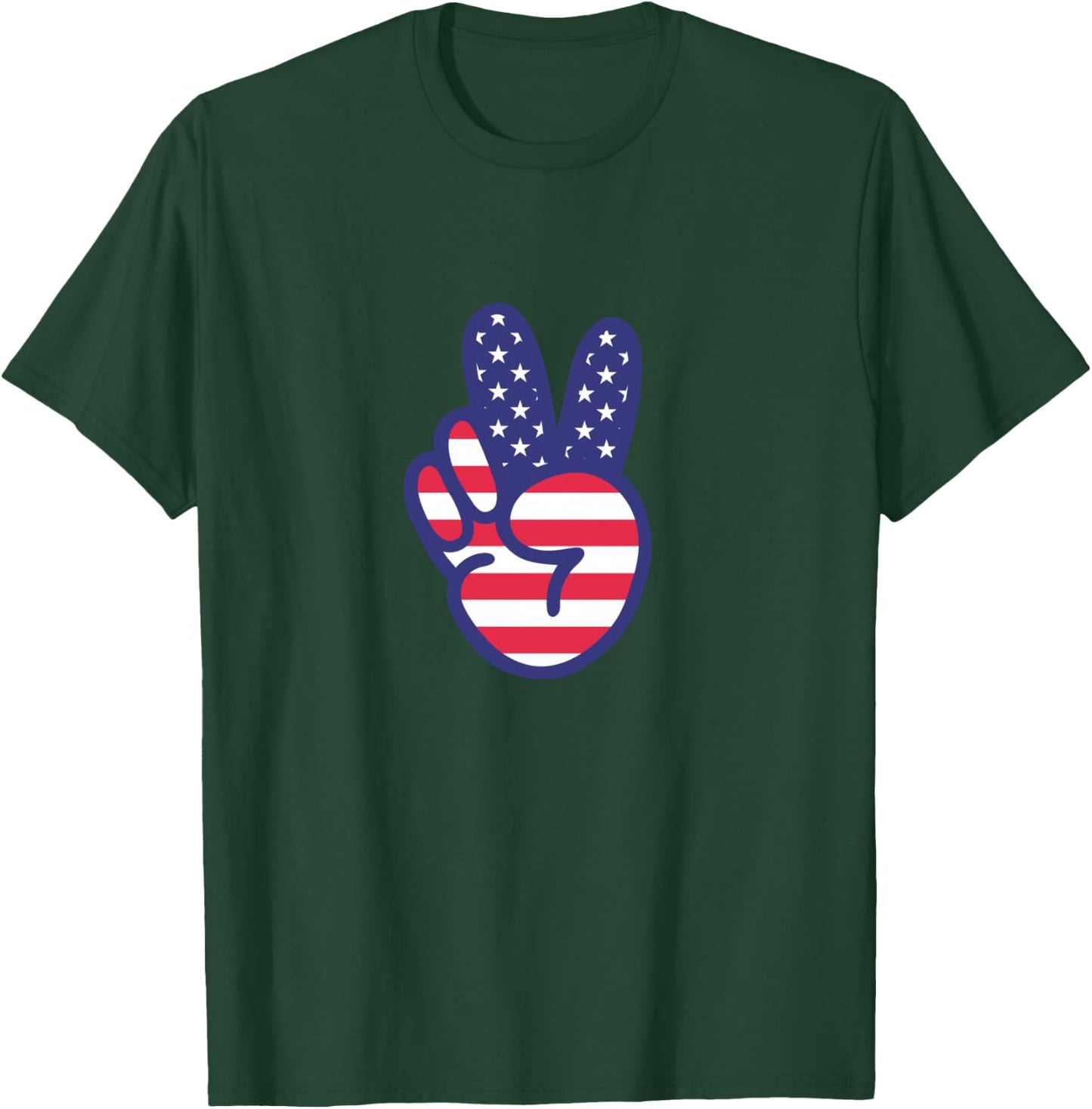 Peace Sign American Flag T-Shirt - T-Shirt | Forest