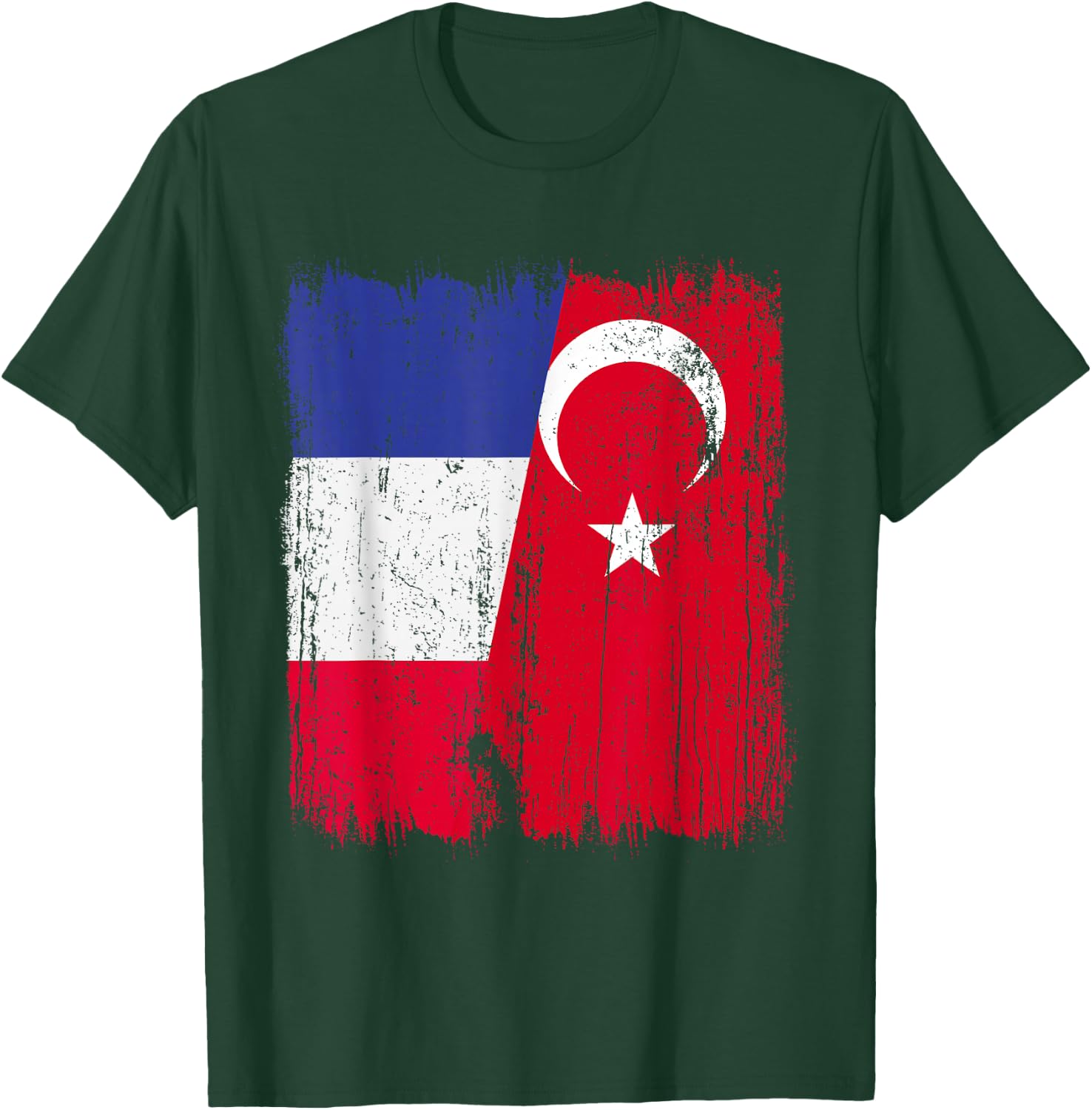 Demi-Drapeau de la France Turquie Turquie T-Shirt - T-Shirt | Forest