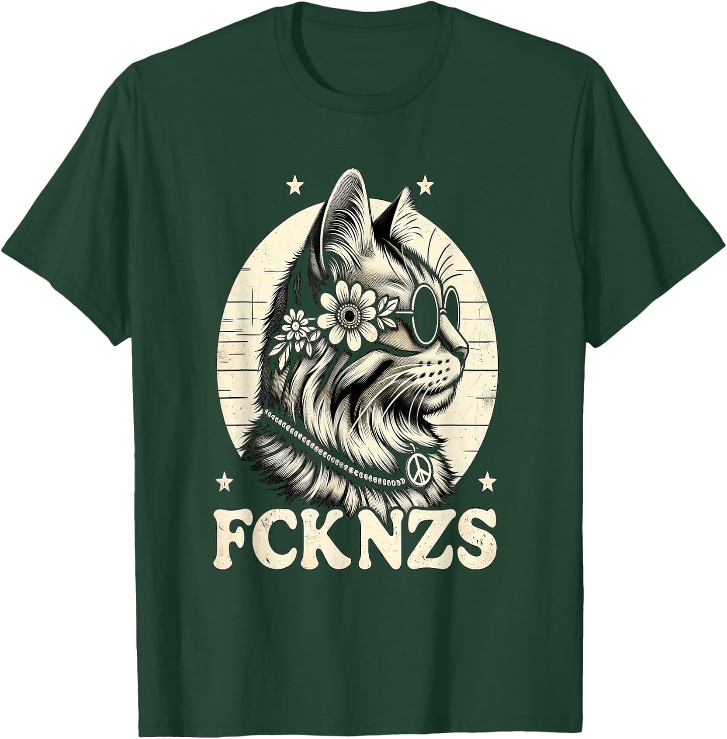 FCK NZS Cute Cat , black T-Shirt - T-Shirt | Forest