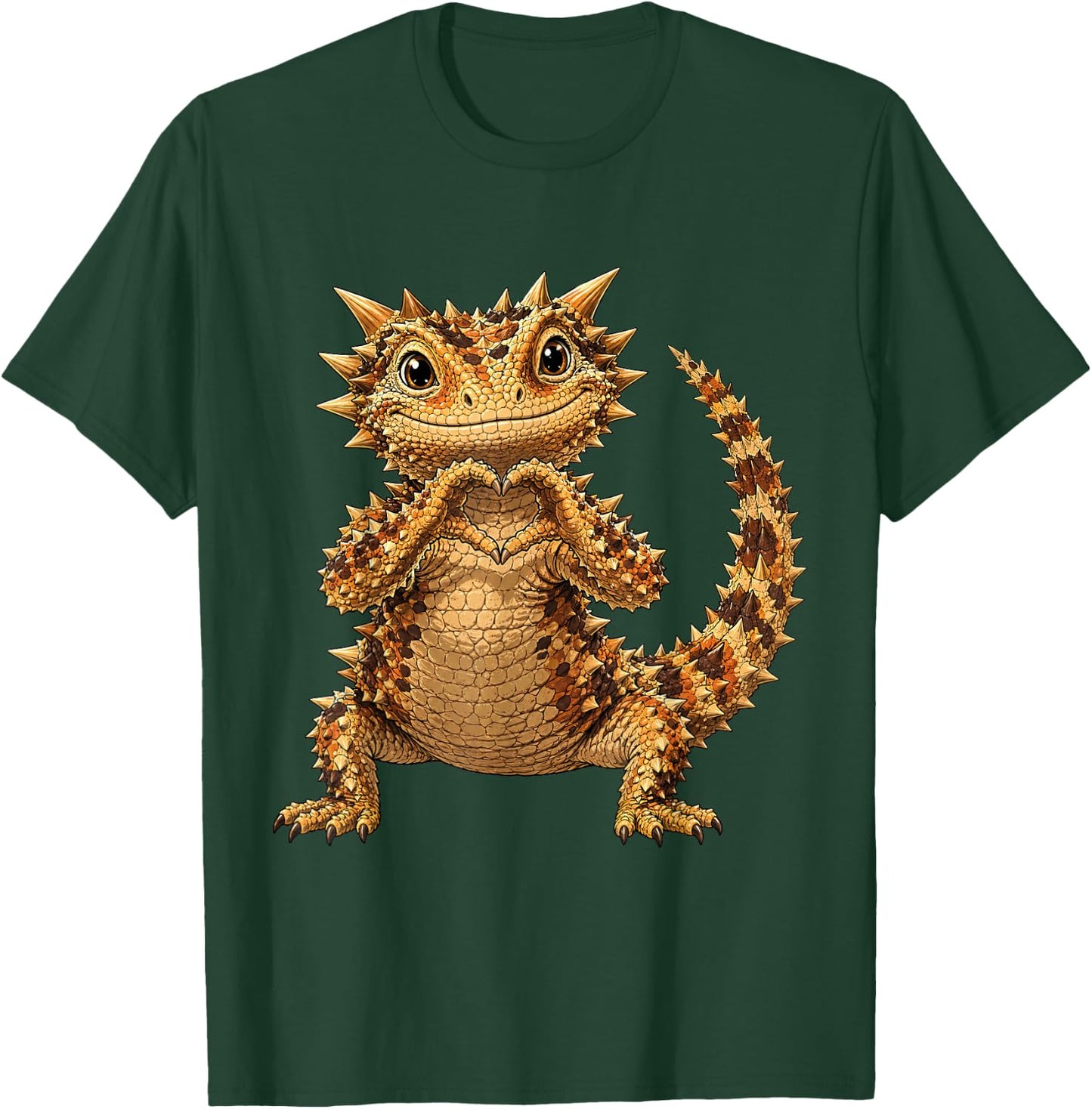 Thorny Devil with Heart | Cute Lizard with Heart Symbol T-Shirt - T-Shirt | Forest