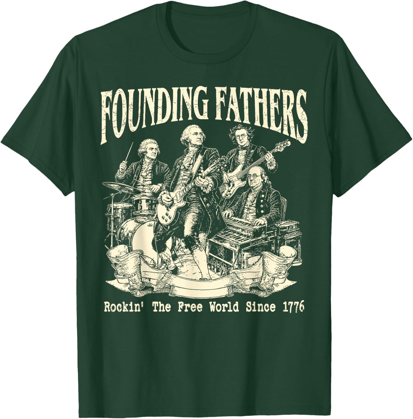 Founding Fathers Fan Club Est 1776 250 Years 4th of July T-Shirt - T-Shirt | Forest