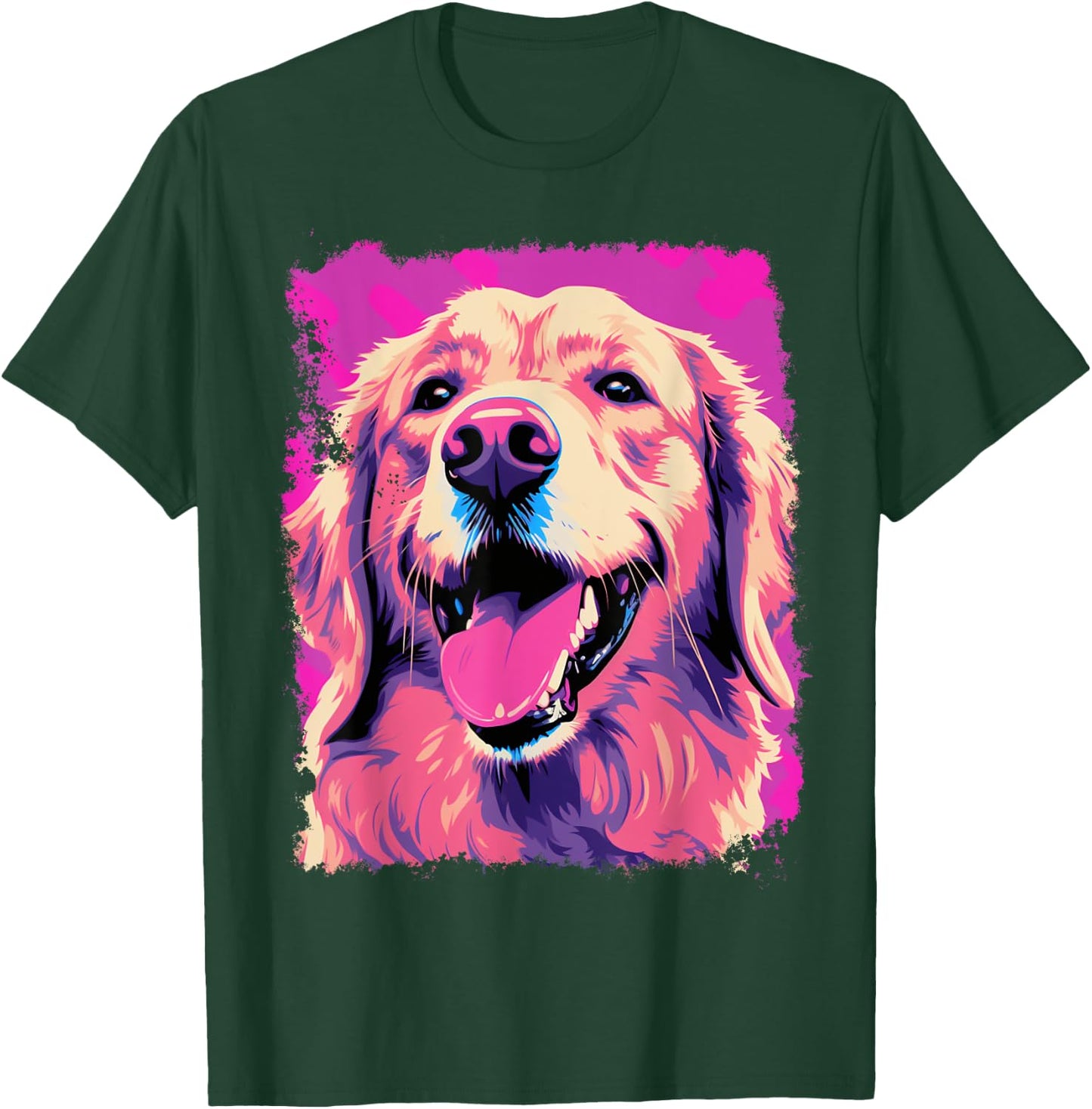 Golden Retriever Pink T-Shirt - T-Shirt | Forest