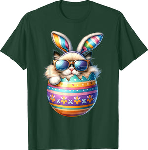 Ragdoll Cat Lover Easter Egg Happy Easter Bunny Ears T-Shirt - T-Shirt | Forest