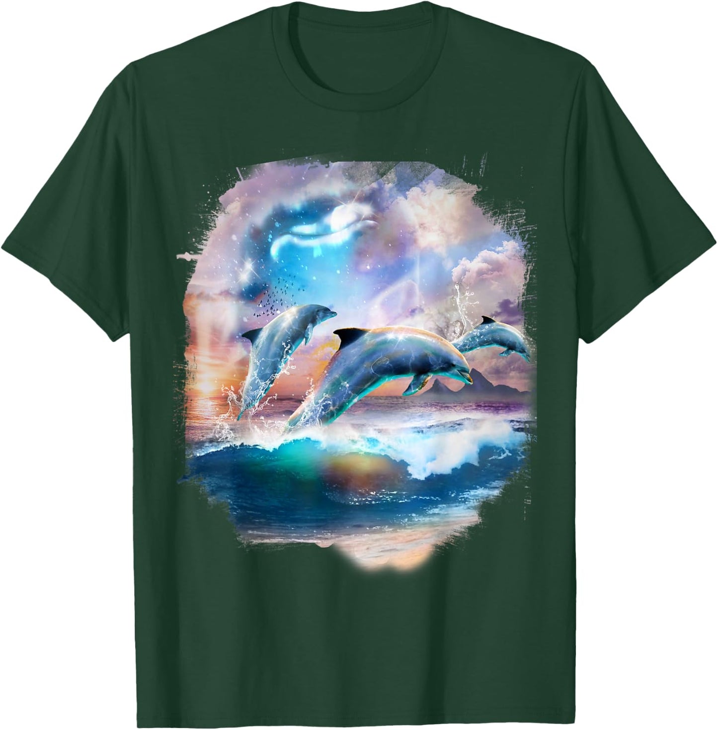 Dolphin Family, Dolphins in Clouds at Beach T-Shirt - T-Shirt | Forest