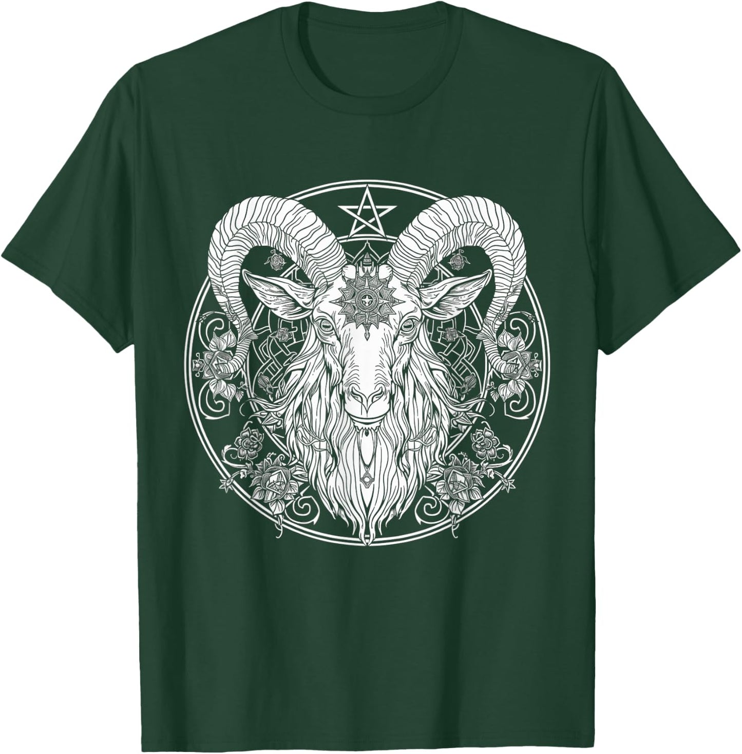 Baphomet Goat Pentagram Satanist Halloween Metal Head T-Shirt - T-Shirt | Forest