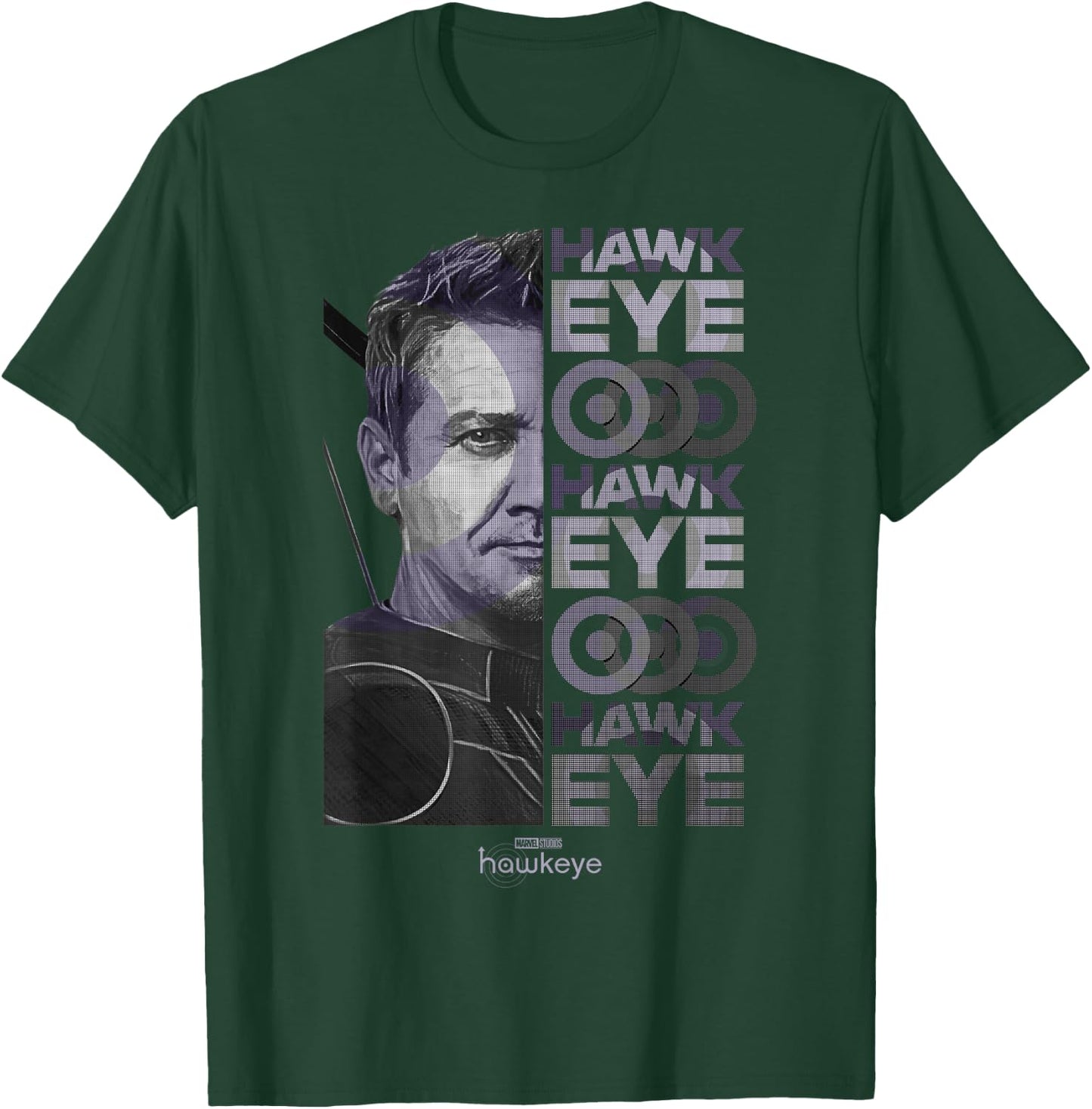Marvel Hawkeye Half Face Split Design T-Shirt - T-Shirt | Forest
