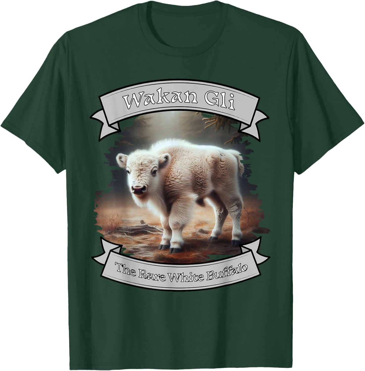 Rare White Buffalo Calf The Lakota Nation Prophecy Wakan Gli T-Shirt - T-Shirt | Forest