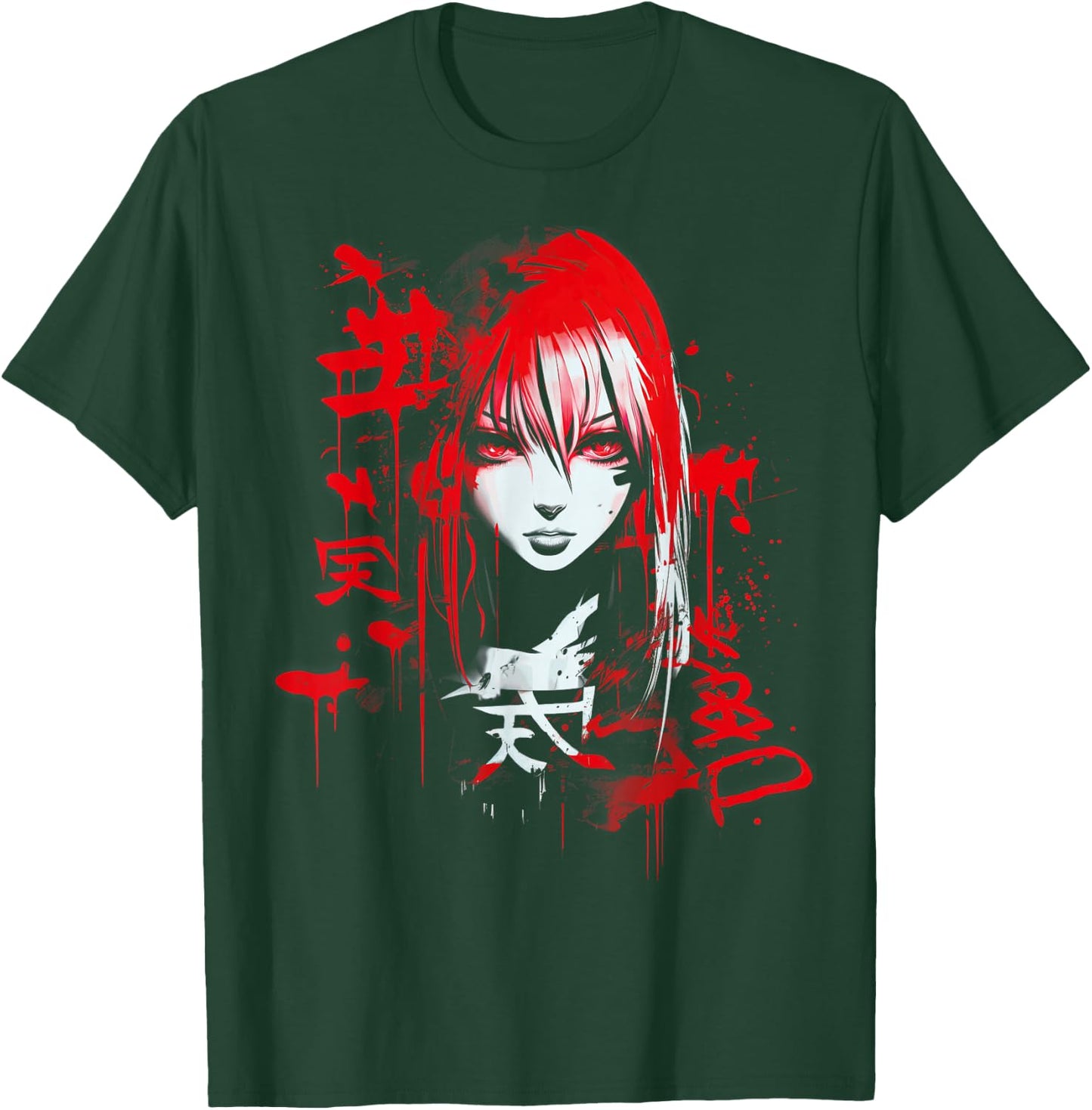 Anime Goth Girl Aesthetic Dark Pastel Edgy Manga , black T-Shirt - T-Shirt | Forest