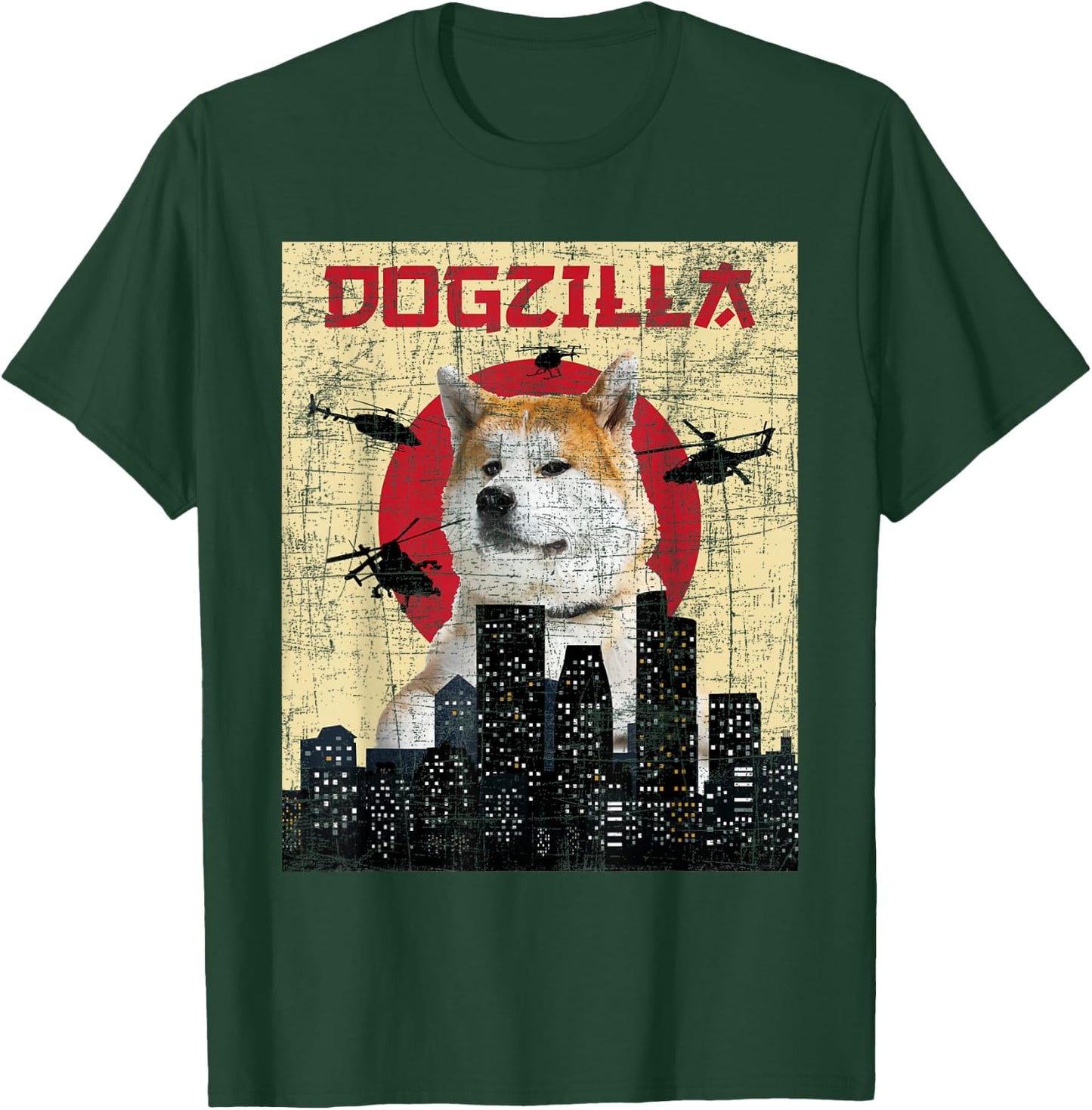 Dogzilla - Japanese Akita Dog Lover Canine Pet Owner T-Shirt - T-Shirt | Forest
