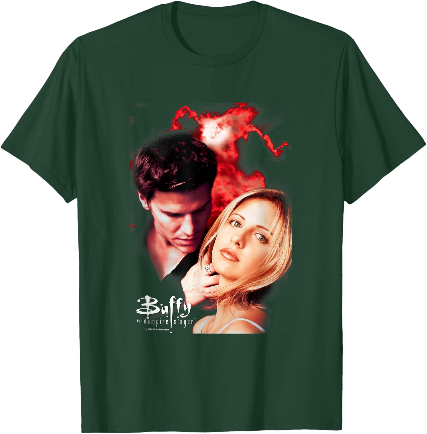 Buffy The Vampire Slayer Buffy & Angel Vintage Poster T-Shirt - T-Shirt | Forest