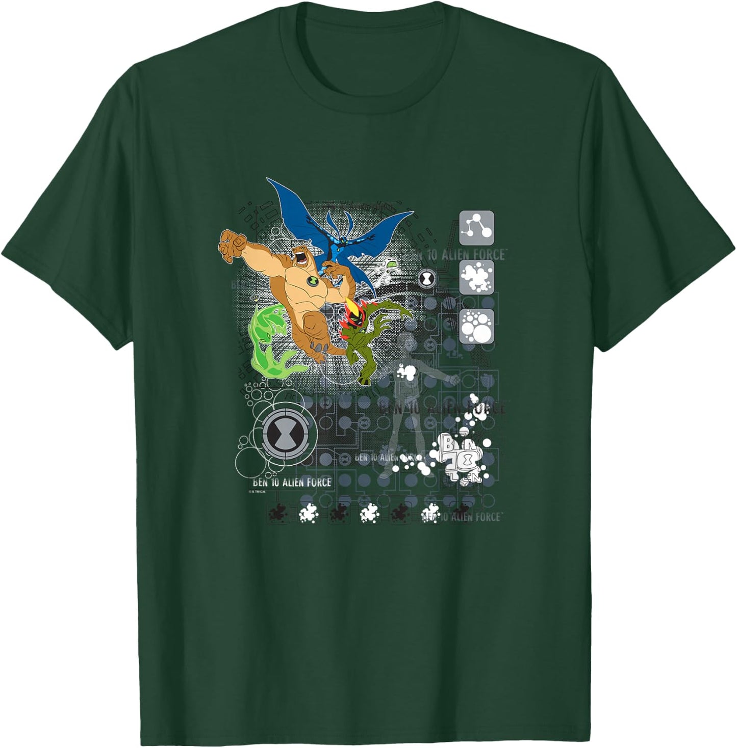 Ben 10: Alien Force Main Alien Heroes Vintage Shot T-Shirt - T-Shirt | Forest