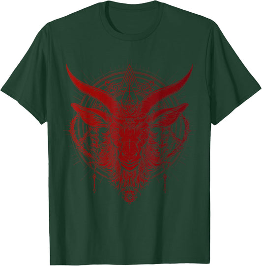 Baphomet Satanist Halloween Metal Head Satanic Goat T-Shirt - T-Shirt | Forest
