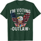 US Flag Eagle I'm Voting for The Outlaw Funny Pro Trump 2024 T-Shirt - T-Shirt | Forest