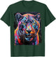 Pop Art Rainbow Panther Black T-Shirt - T-Shirt | Forest