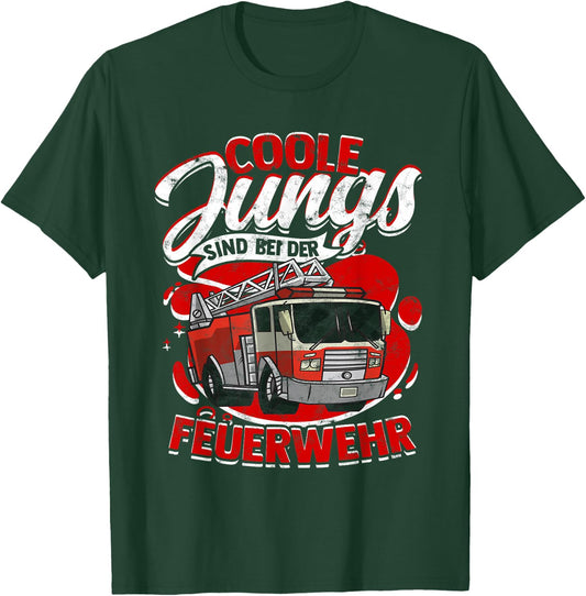 Fireman Youth Fire Brigade Voluntary Fire Brigade Children's , black T-Shirt - T-Shirt | Forest