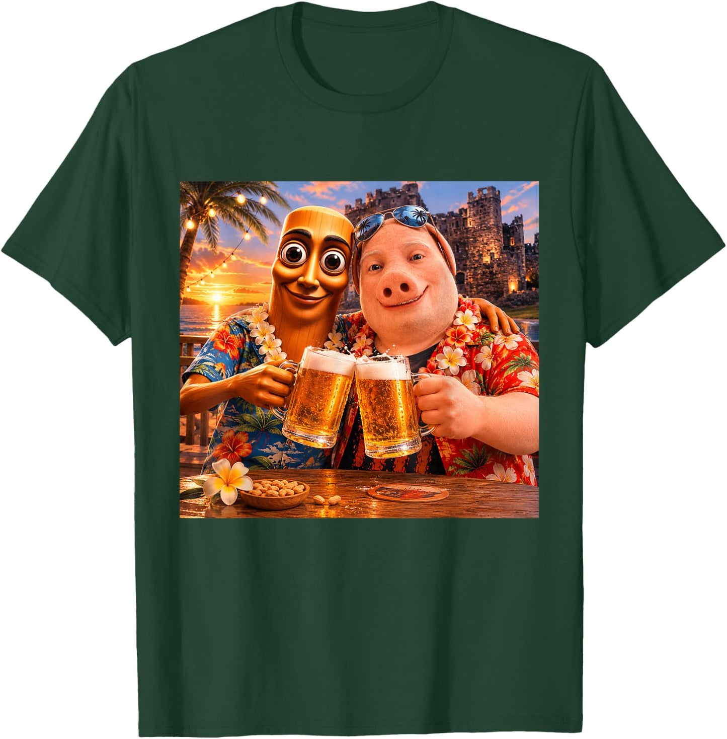 Bier Trinken am Strand, Sommerstimmung, Tung Sahur, Meme, John Pork T-Shirt - T-Shirt | Forest