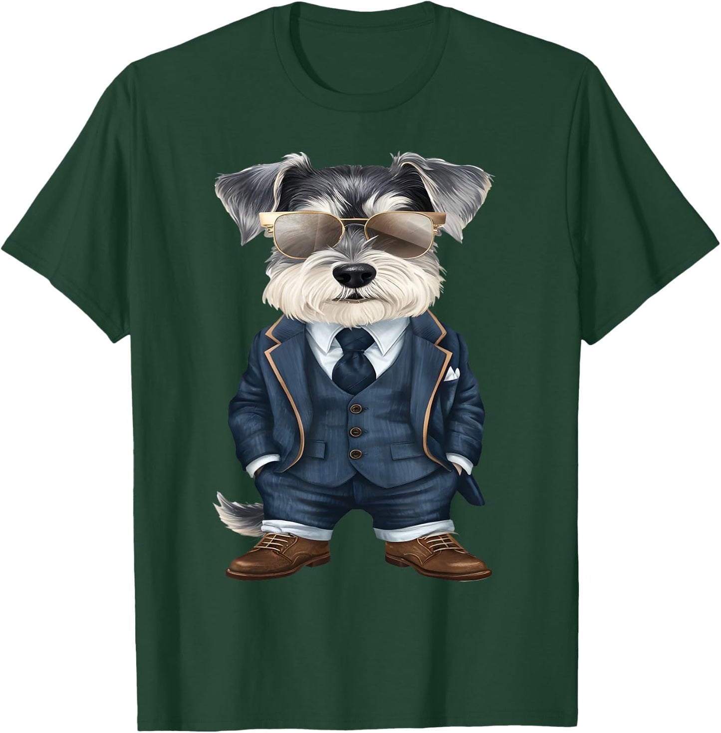 Men Woman Miniature Schnauzer Suit Miniature Schnauzer T-Shirt - T-Shirt | Forest