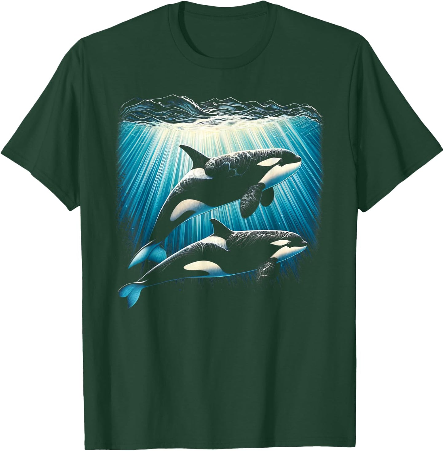 Orca Couple Underwater T-Shirt - T-Shirt | Forest