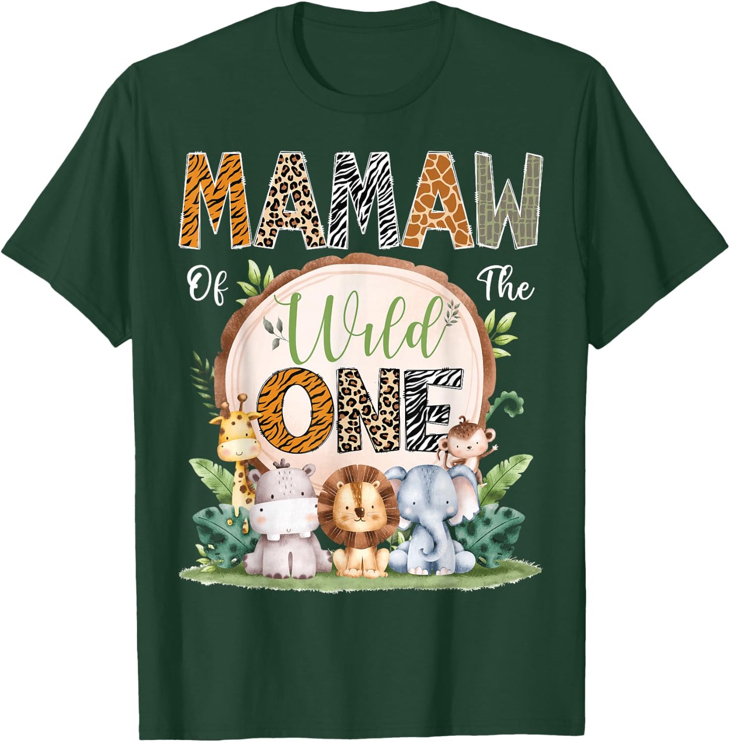 Mamaw Of The Wild One 1St Birthday Safari Jungle Woodland T-Shirt - T-Shirt | Forest