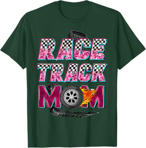 Race Track Mom Race Track Flag Car Racing Mother's Day Gifts T-Shirt - T-Shirt | Forest
