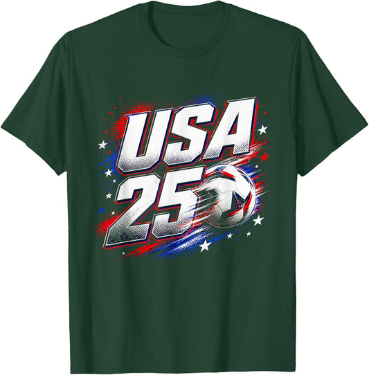 USA Red White Blue Athletic Sports 250 Years T-Shirt - T-Shirt | Forest