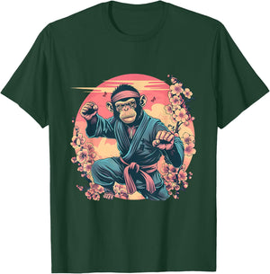 Karate Monkey Sakura Jiu-Jitsu MMA Martial Arts Kickboxing T-Shirt - T-Shirt | Forest