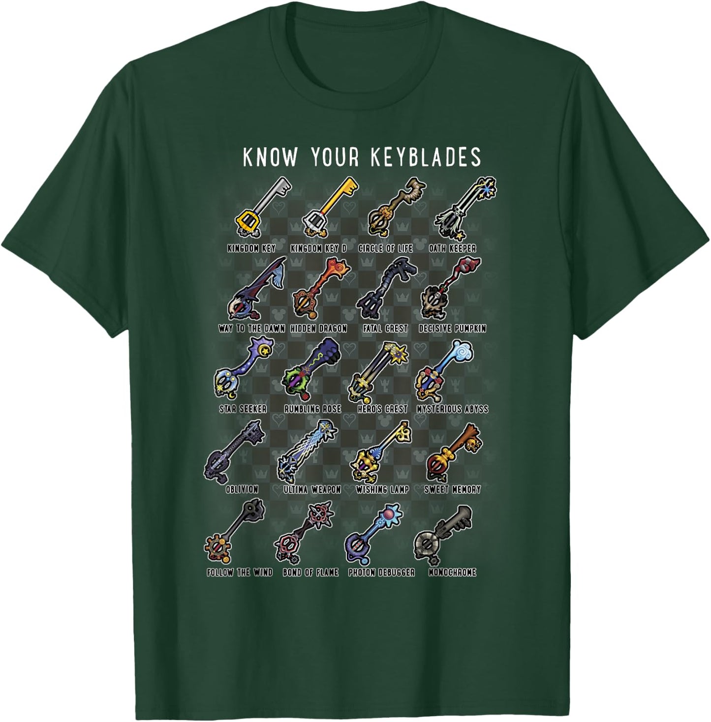 Disney Kingdom Hearts Know Your Keyblade Small T-Shirt - T-Shirt | Forest