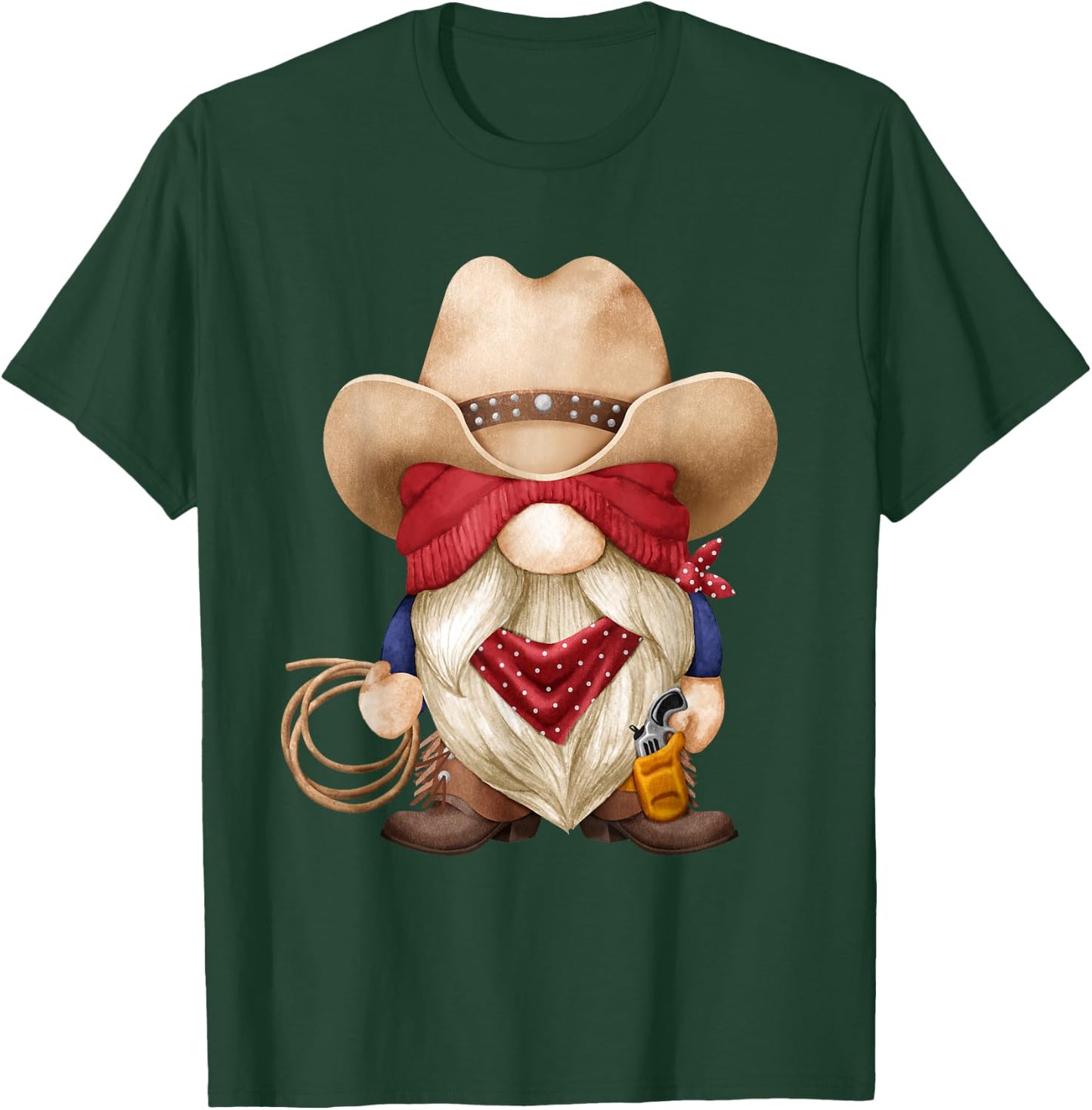 Cute Cowboy Grandpa With Western Decor For Farmer With Gnome T-Shirt - T-Shirt | Forest