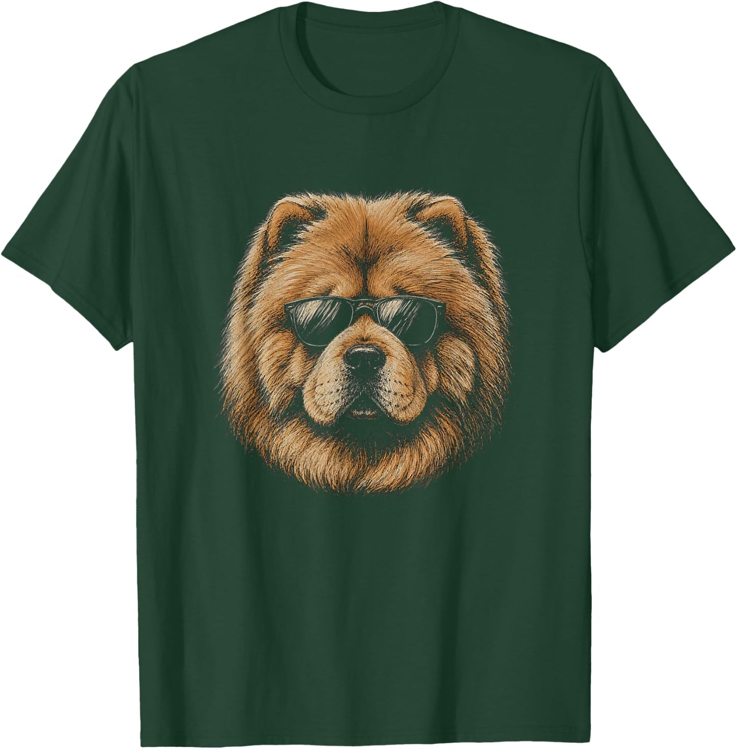 Chow Chow with Sunglasses Artwork Design T-Shirt - T-Shirt | Forest