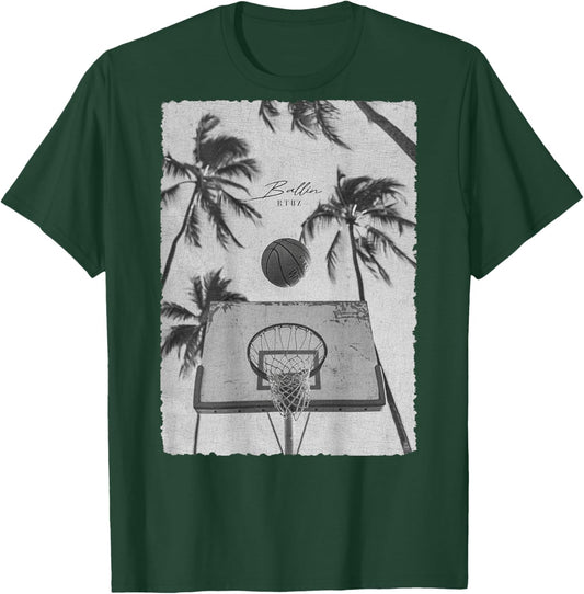 Basketball Hip Hop Urban Edgy Y2K Backprint Streetwear T-Shirt - T-Shirt | Forest
