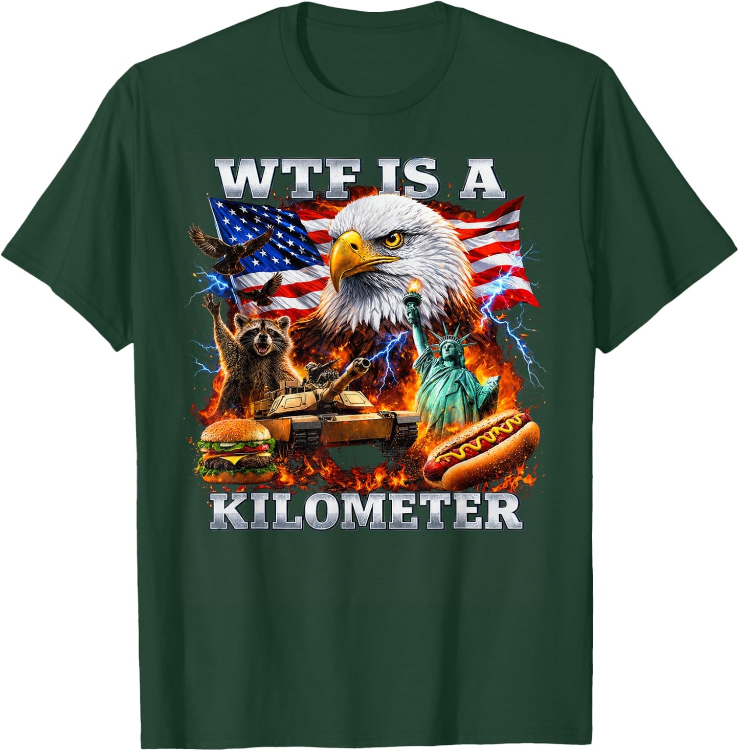 WTF is A Kilometer 4th of July T-Shirt - T-Shirt | Forest