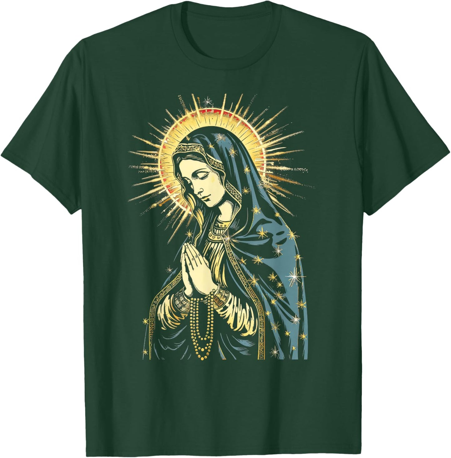 Jungfrau Maria, religiös, spirituell, betend, katholisch T-Shirt - T-Shirt | Forest