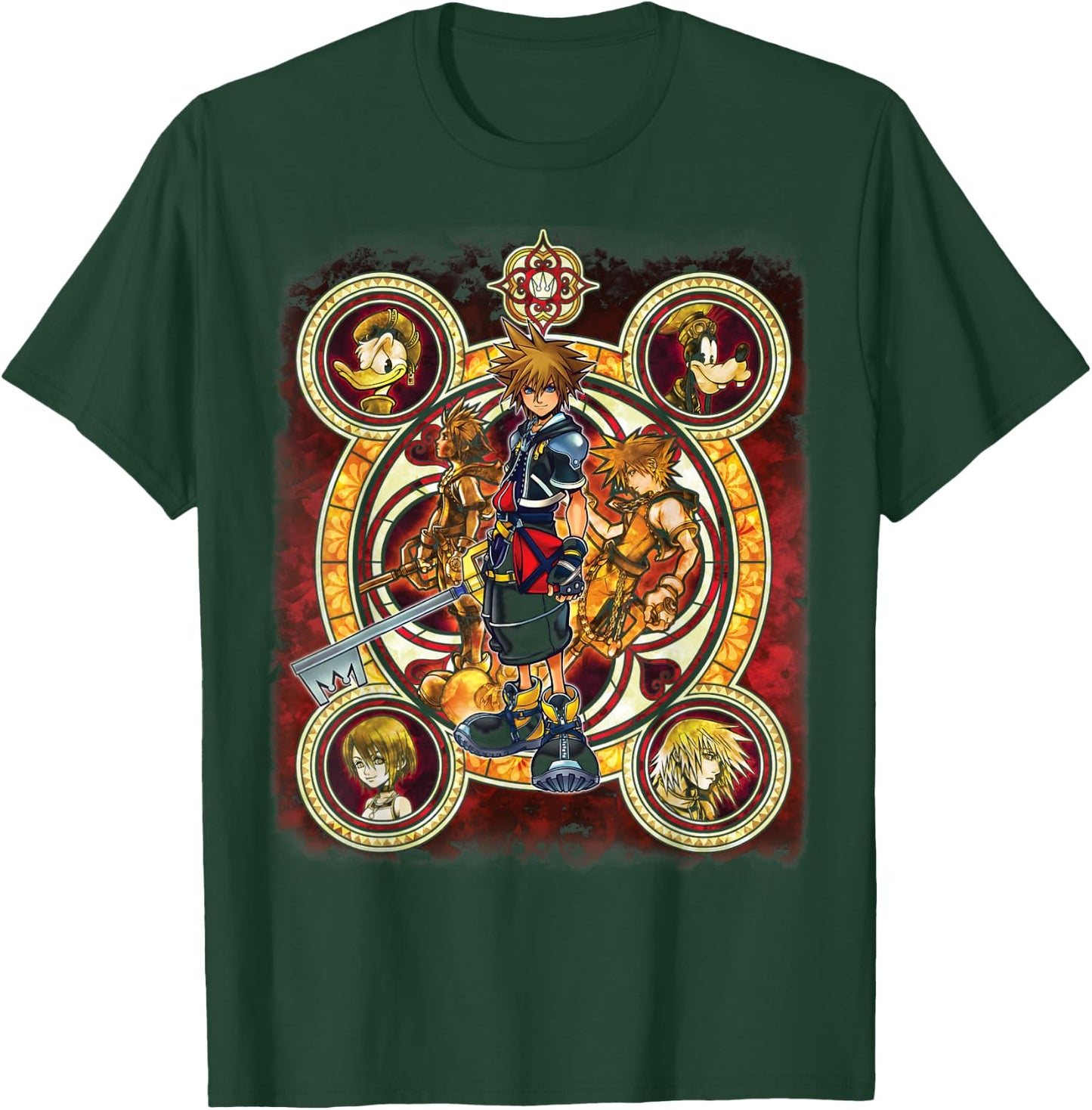 Disney Kingdom Hearts Group Shot Circles T-Shirt - T-Shirt | Forest