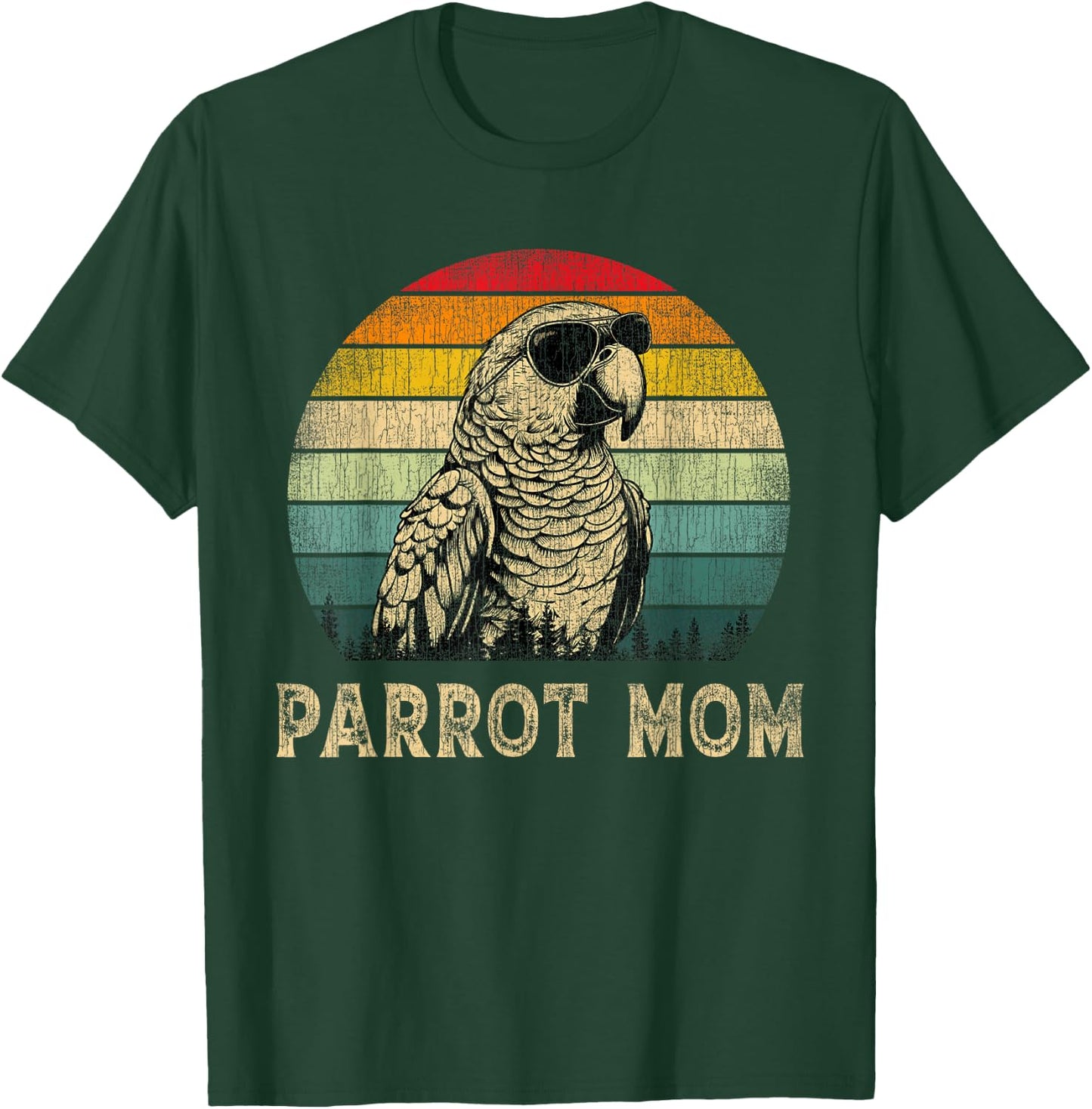 Vintage Parrot Mom Parrot Lovers Mommy Mother's Day T-Shirt - T-Shirt | Forest