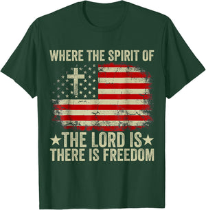 Jesus Shirt Where The Spirit Of The Lord There Is Freedom T-Shirt - T-Shirt | Forest