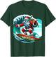 Surfer Claus Santa on Surfboard Wave Rider Christmas Xmas T-Shirt - T-Shirt | Forest