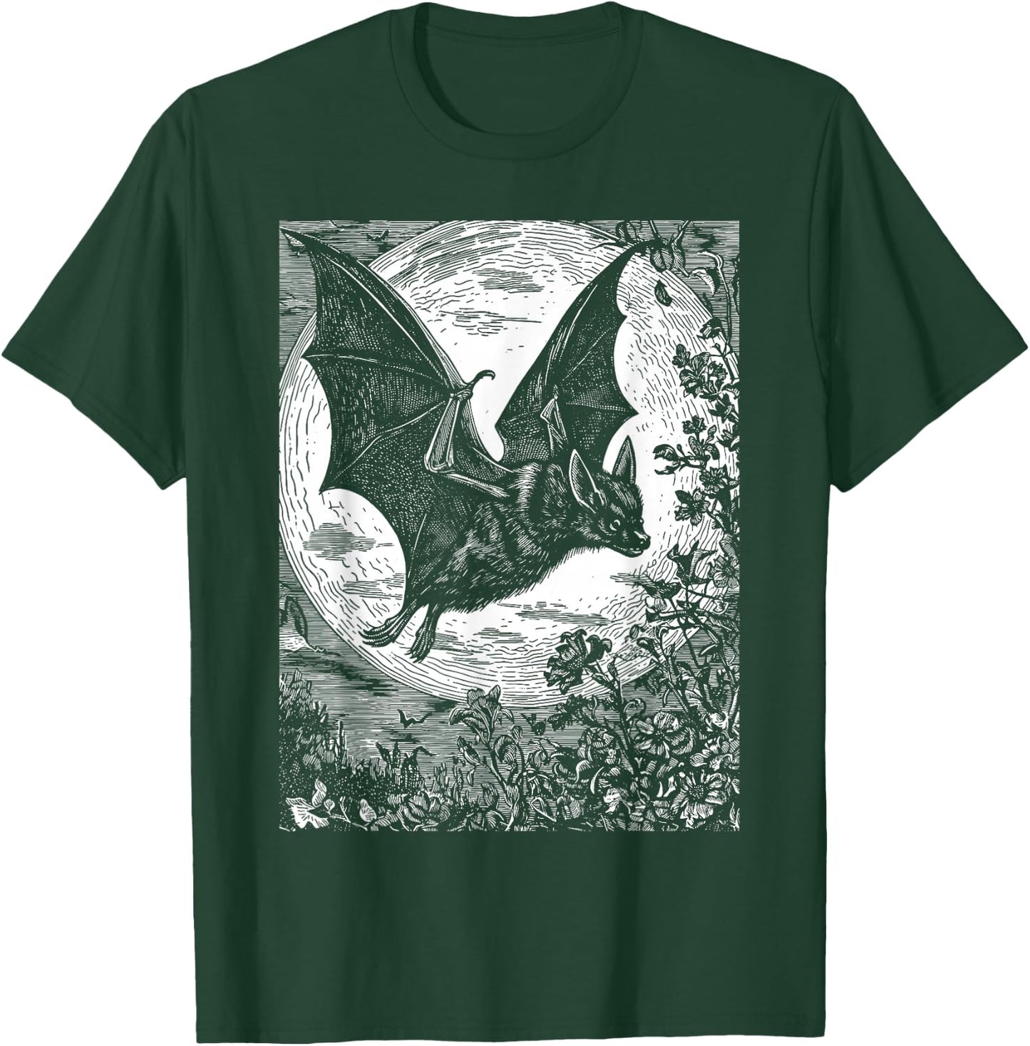 Medieval Bat | Gothic Pastel Goth Witch Dark Academia T-Shirt - T-Shirt | Forest