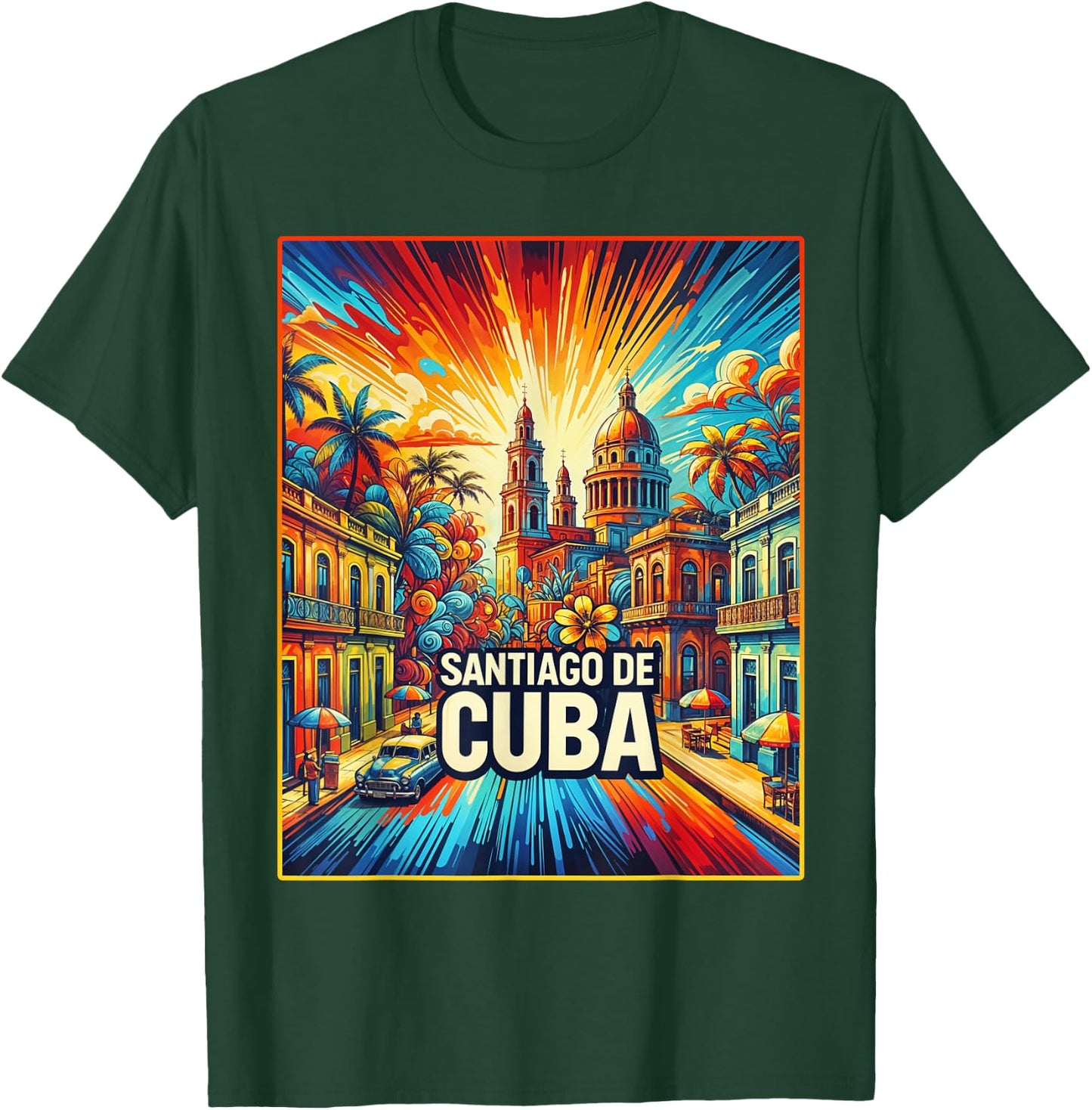 Santiago De Cuba Family Travel Shirt Vintage Retro City Travel T-Shirt - T-Shirt | Forest
